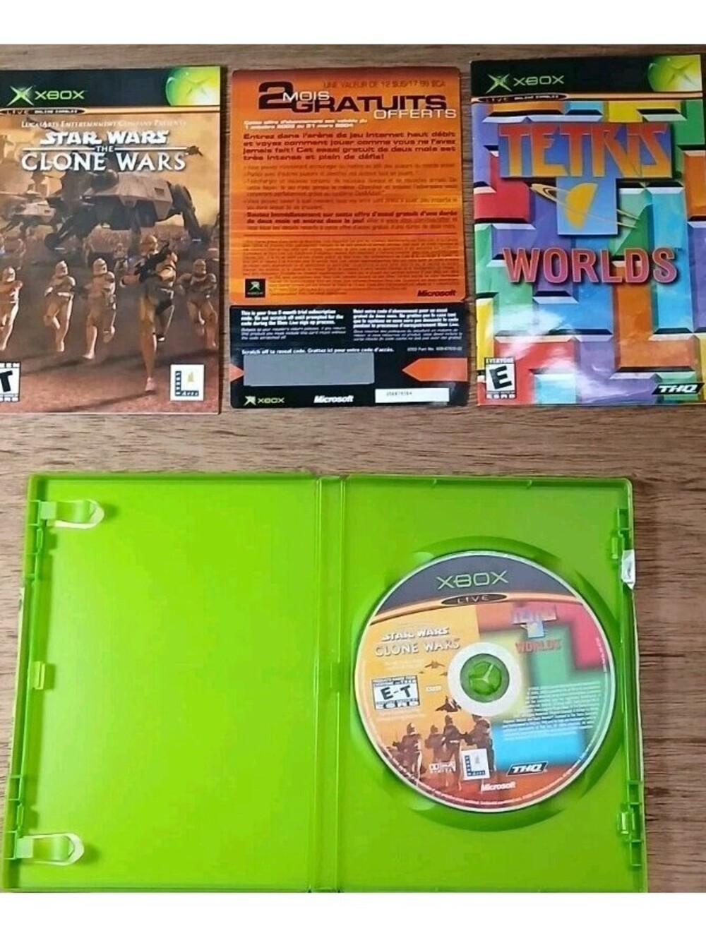 Star Wars - The Clone Wars/Tetris Worlds Microsoft Xbox 2003 CIB Combo Complete